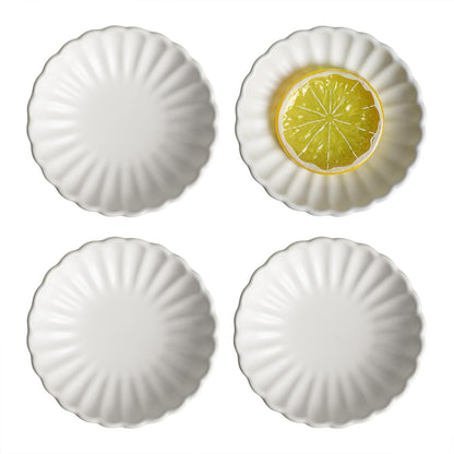 Gaolinci 3.5 Inches Flower Shape Ceramic Side Dishes, 4 Pcs Dipping Saucers
