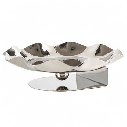Baoblaze Industrial Tray Stainless Steel Fruit Serving Dish Appetizer Plate with Elevated Base and Shallow Bowl for Fresh Fruits Snacks At Gatherings Suitable for Office Breakroom Cafe