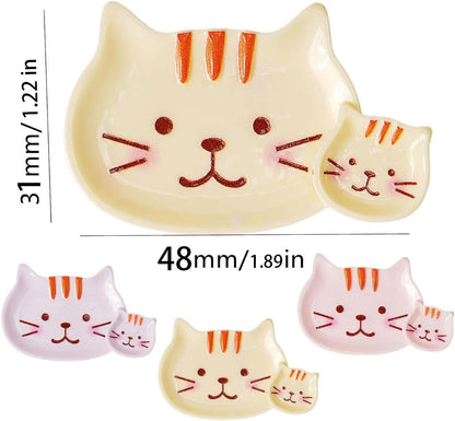 6 Pcs Plastic Cat Bowls, 5.4cm Wide, 3 Colors