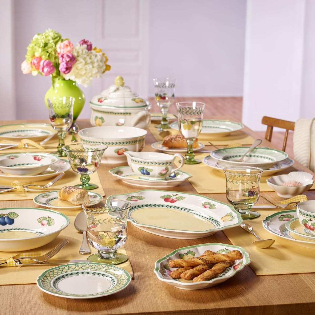 Villeroy & Boch French Garden Fleurence Rim Soup, 9 in, Premium Porcelain, White/Multicolored