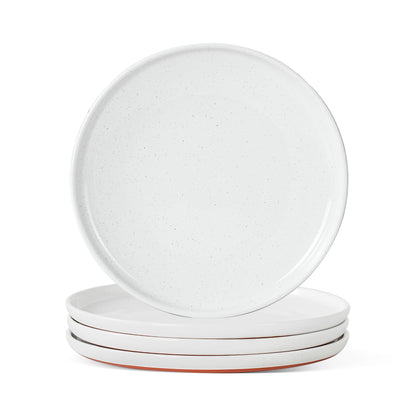 Ceramic Dinner Plates, 10.25 Inch, Set for 4, Elegant Green