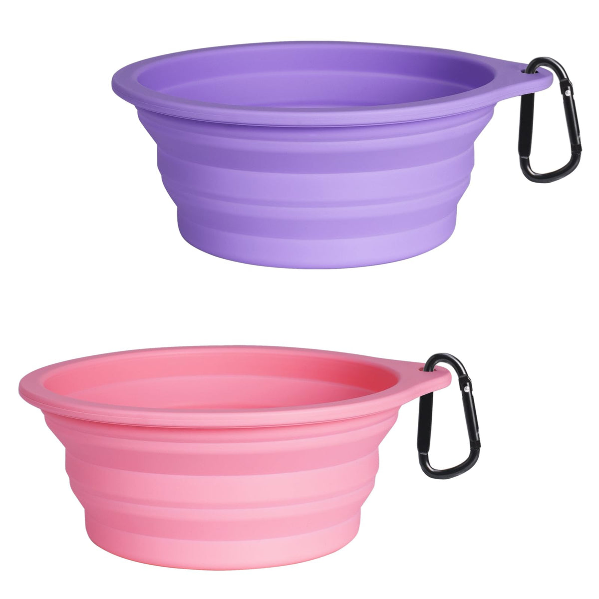 PetBonus 2-Pack Collapsible Dog Bowls, Portable Travel Dog Water Food Bowls