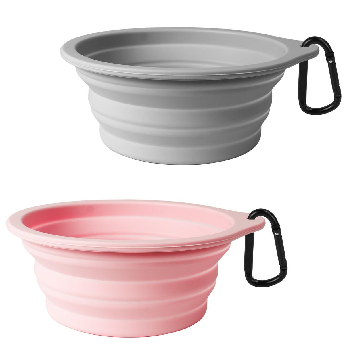 PetBonus 2-Pack Collapsible Dog Bowls, Portable Travel Dog Water Food Bowls