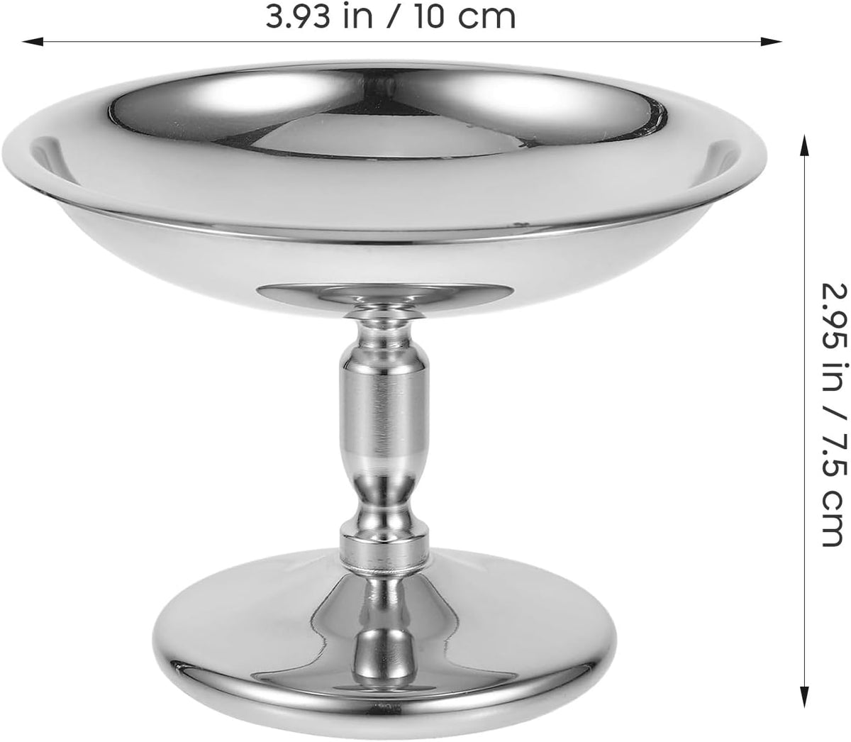 Stainless Steel Metal Dessert Cup, Shallow Mouth Footed Serving Dish for Ice Cream, Pudding, Fruits, Snacks, Home Use