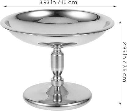 Stainless Steel Metal Dessert Cup, Shallow Mouth Footed Serving Dish for Ice Cream, Pudding, Fruits, Snacks, Home Use