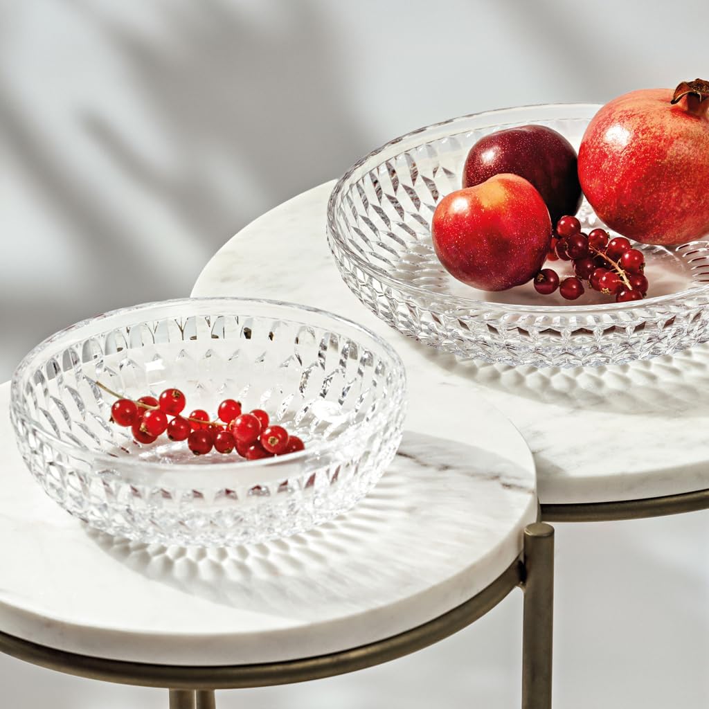 Villeroy & Boch - Boston Shallow Bowl, Crystal Glass Bowl for Desserts, Fruit and Snacks, Made in Germany, Dishwasher-Safe, 9.5 in Diameter, 34 oz Capacity, Clear
