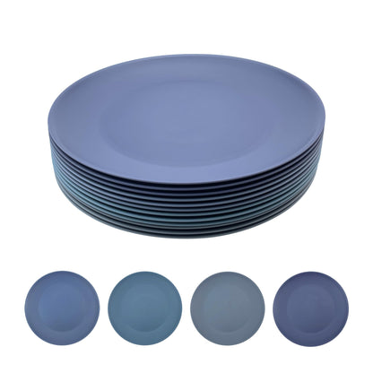 Wheat Straw Plate set 8, 10inch Reusable Plastic Plates Grey Stone