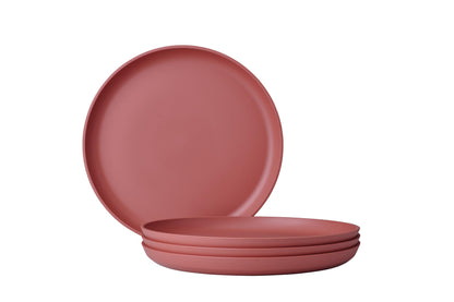 Mepal - Deep plate 4 pieces Silueta - Dishwasher & microwave resistant - Plastic plates - Dinner plates - Tableware - 21 cm - Nordic black