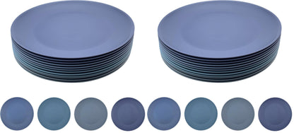 Wheat Straw Plate set 8, 10inch Reusable Plastic Plates Grey Stone
