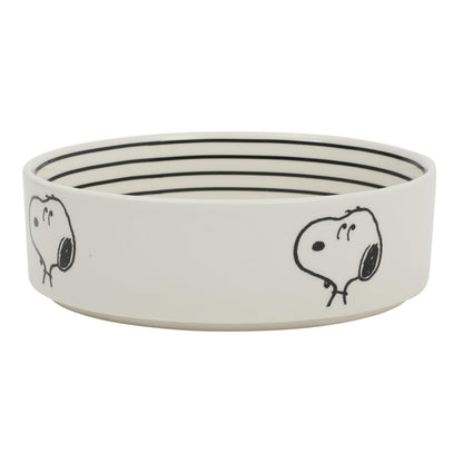 Peanuts Snoopy & Charlie Brown 6" Stoneware Dog Food Bowl – for Small to Medium Dogs – Cute Cartoon Pet Dish, Durable & Easy to Clean – Puppy Feeding