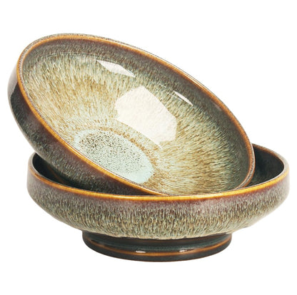Soup bowl Soup plate Large Pasta Bowls 47 ounce, Set of 2, Serving,Salad,Dinner,deep Plate/Wide Bowl,Microwave, Oven, Dishwasher Safe Kitchen Dinnerware (Brown 9.8 inch)