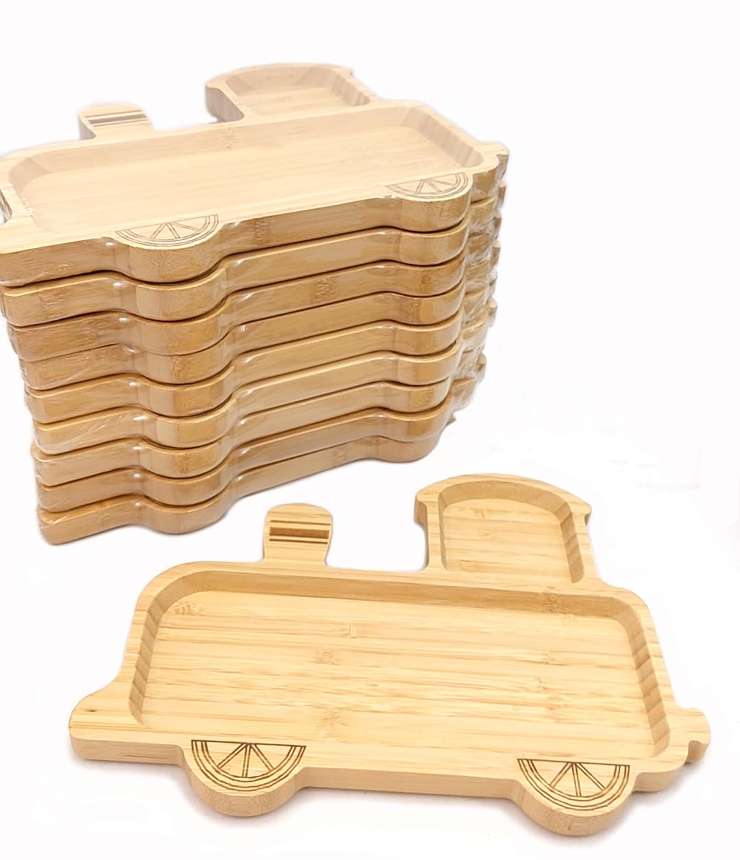 JB Home Collection 4572, Bamboo Cat Shape Food Plate for Snacks Appetizer Fruit Vegetable | Food Platter | Picnic Kitchen Party | Eco-Friendly Plates, 7"x6.5", Cat Face, 1 Pack