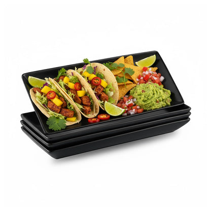Gomakren 3 Tier Rectangular Serving Tray 14 Inch Serving Platters and Stand