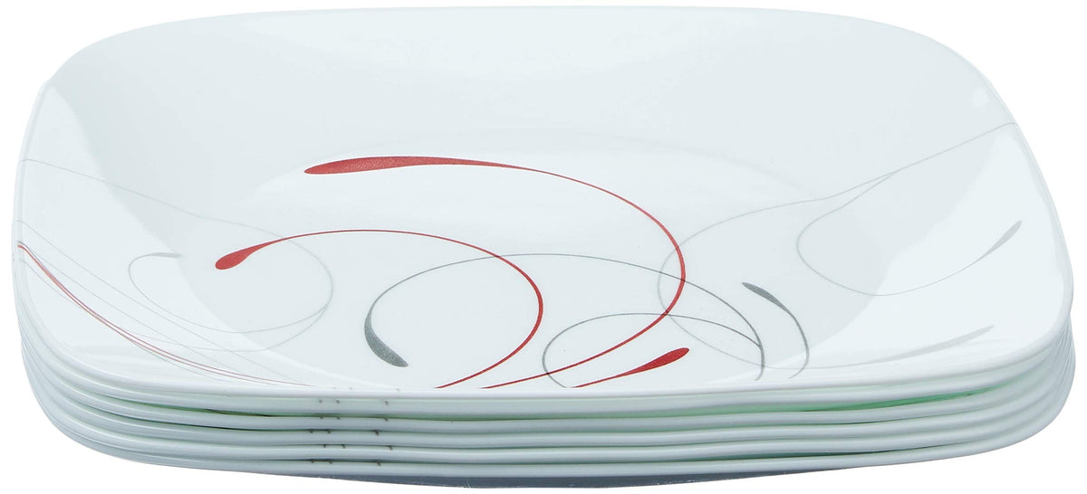 Corelle Vitrelle 6-Piece (22-Oz) Cereal Soup Bowls, Triple Layer Glass and Chip Resistant, Lightweight Square Dinnerware Bowl Set, Simple Lines