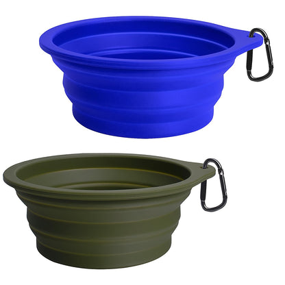 PetBonus 2-Pack Collapsible Dog Bowls, Portable Travel Dog Water Food Bowls