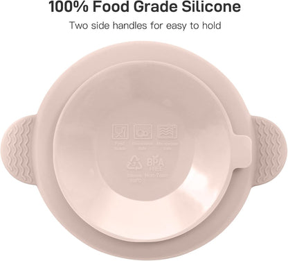 Eascrozn 3 Pack Baby Bowls with Suction and 3 Pack Baby Spoons, BPA Free