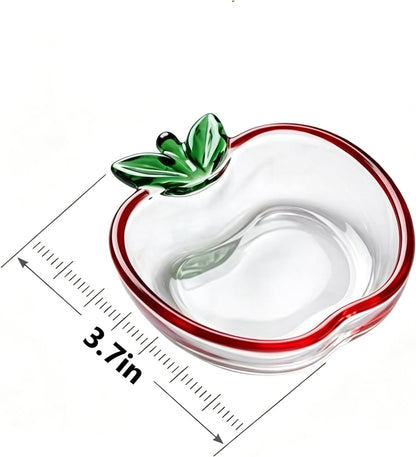 Apple Shaped Glass Sauce Dishes, Small Glass Bowls for Dipping, Dessert, Snacks, Condiments, Cute Glassware for Home Kitchen, Party, Dinner (1)