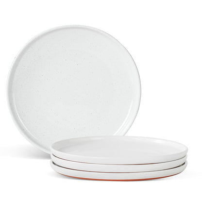 Ceramic Dinner Plates, 10.25 Inch, Set for 4, Elegant Green