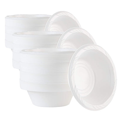 100 Count Disposable 12 ounce White Plastic Soup Bowls