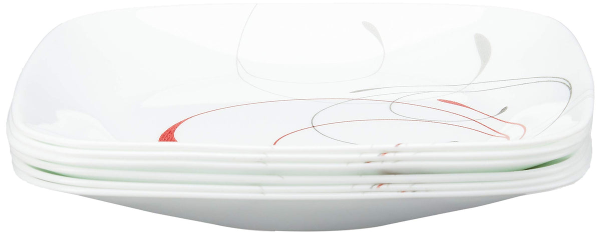 Corelle Vitrelle 6-Piece (22-Oz) Cereal Soup Bowls, Triple Layer Glass and Chip Resistant, Lightweight Square Dinnerware Bowl Set, Simple Lines