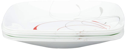 Corelle Vitrelle 6-Piece (22-Oz) Cereal Soup Bowls, Triple Layer Glass and Chip Resistant, Lightweight Square Dinnerware Bowl Set, Simple Lines
