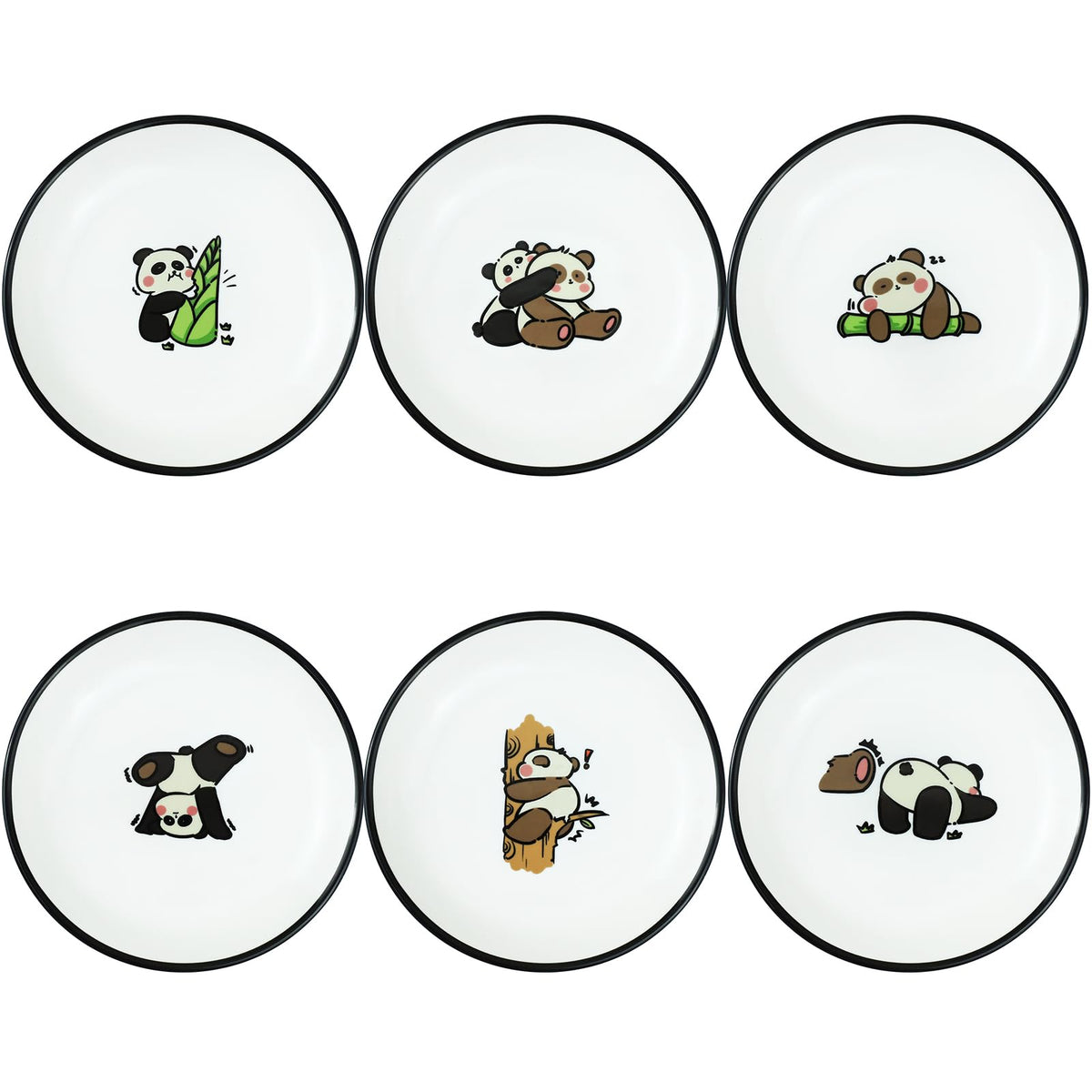 SOCOSY Super Cute Cartoon Animal Ceramic Sauce Dishes, Seasoning Dishes, Little Cat Dog Bird Feeding Bowls, Sushi Soy Dipping Bowls, Appetizer Plates, Dessert Plates, Set of 6-Cats-5 Inch