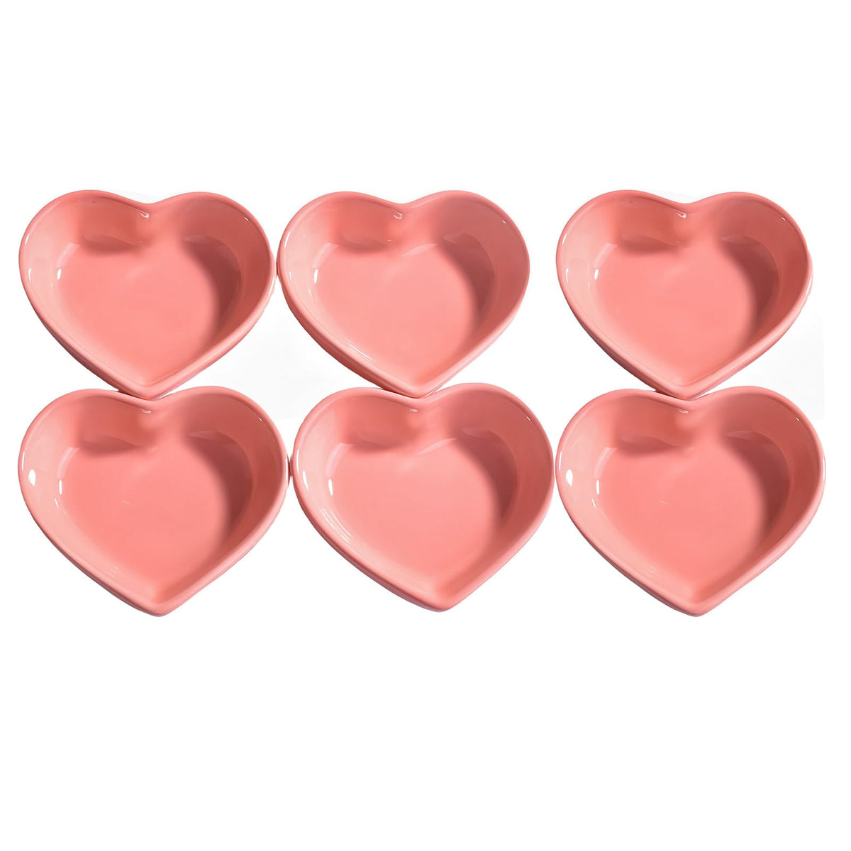 Ceramic Dipping Bowl Set of 6, 3.1'' Blue Heart‑Shaped Small Sauce Dishes