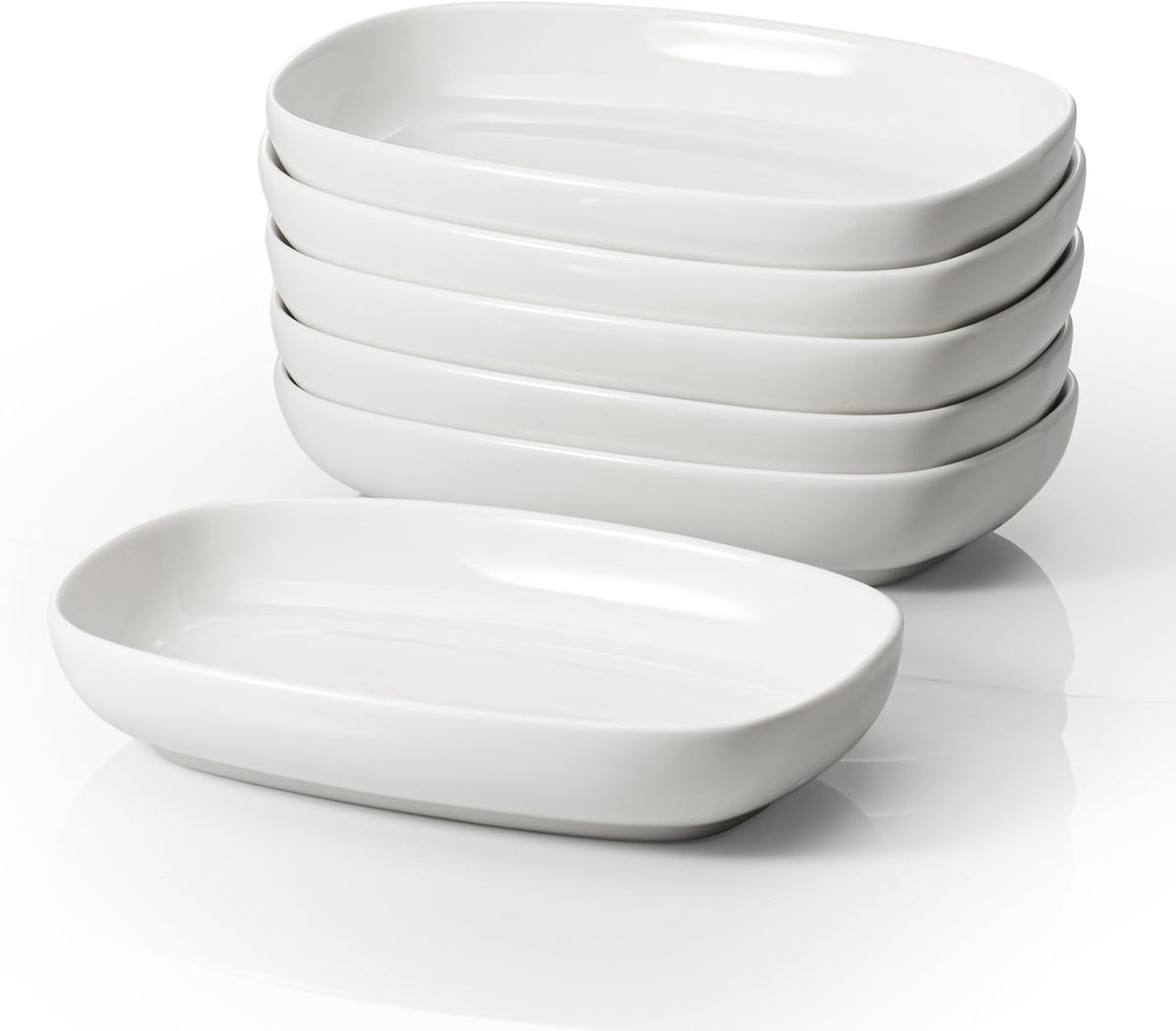 Mini Oval Serving Dishes, Ceramic Side Dish Bowls, Small Appetizer Plates for Vegetables, Sushi, Desserts, Snacks and Dip