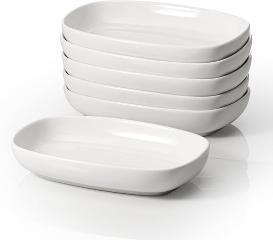 Mini Oval Serving Dishes, Ceramic Side Dish Bowls, Small Appetizer Plates for Vegetables, Sushi, Desserts, Snacks and Dip