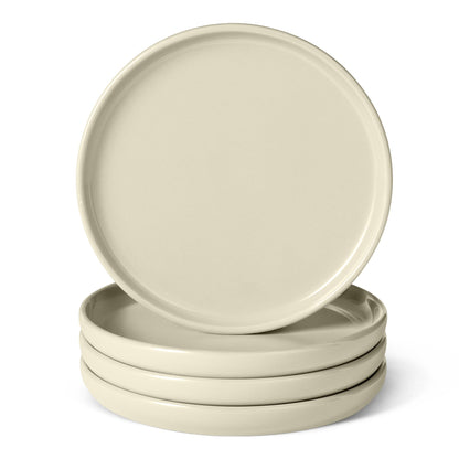 Amazon Basics Glazed Stoneware Dinner Plates, Ceramic 4-Piece Set, Microwave, Dishwasher and Freezer-Safe, 10.5 in., Olive