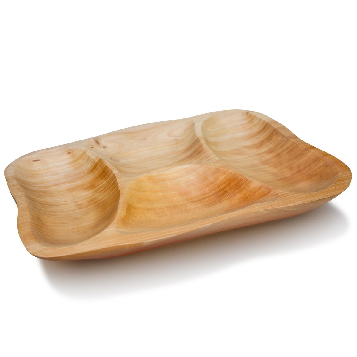 Shallow Wood Fruit Bowl Root Wood Dish Wood Fruit Platter Hand Carved Decor