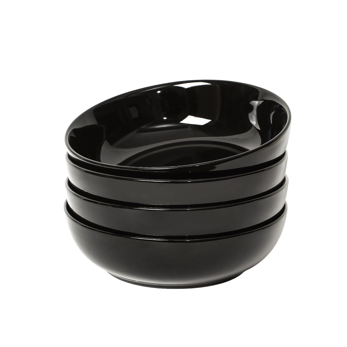 Selamica Ceramic 30 Ounce Large Pasta Bowls Set of 4, 8 inch Salad Bowl Wide and Shallow Microwave Dishwasher Safe, Assorted Corlors