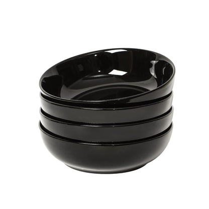 Selamica Ceramic 30 Ounce Large Pasta Bowls Set of 4, 8 inch Salad Bowl Wide and Shallow Microwave Dishwasher Safe, Assorted Corlors