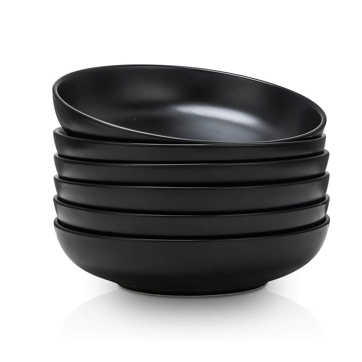 Selamica Ceramic Pasta Bowls Set 34 OZ, Large Salad Bowl 8.6 Inch Deep Plates for Pasta Soup, Microwave & Dishwasher Safe, Set of 6, Gradient Blue