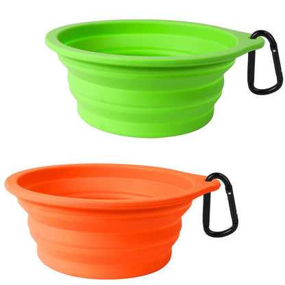 PetBonus 2-Pack Collapsible Dog Bowls, Portable Travel Dog Water Food Bowls