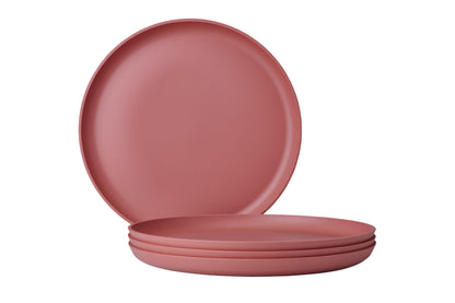 Mepal - Deep plate 4 pieces Silueta - Dishwasher & microwave resistant - Plastic plates - Dinner plates - Tableware - 21 cm - Nordic black
