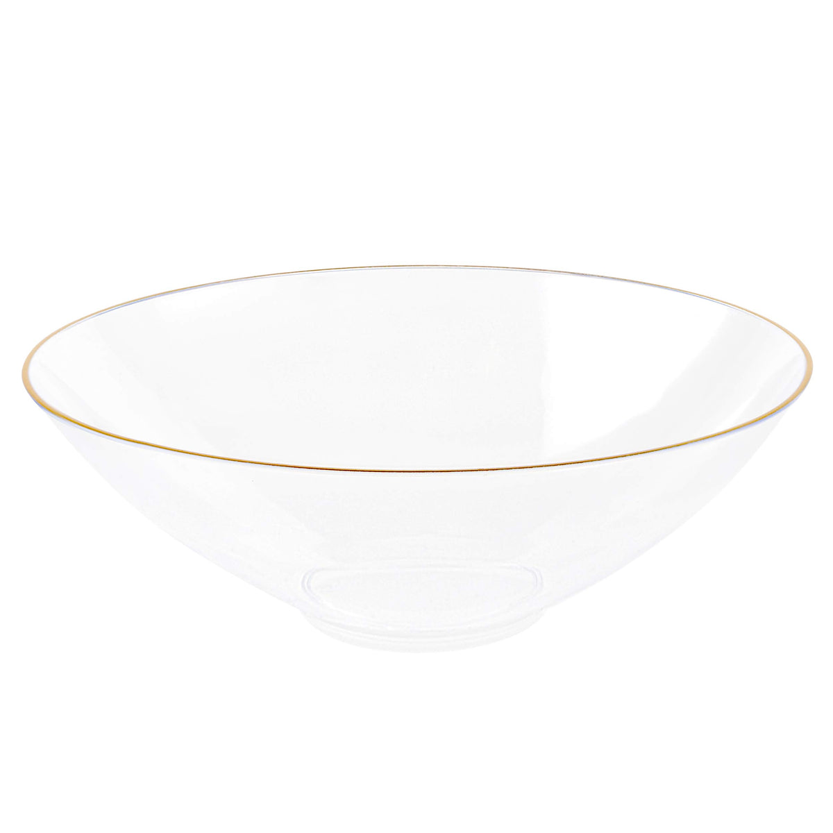 [16 OZ 40 Count] White Plastic Organic Party Soup bowls With Silver Rim Premium heavyweight Elegant Disposable Tableware Dishes