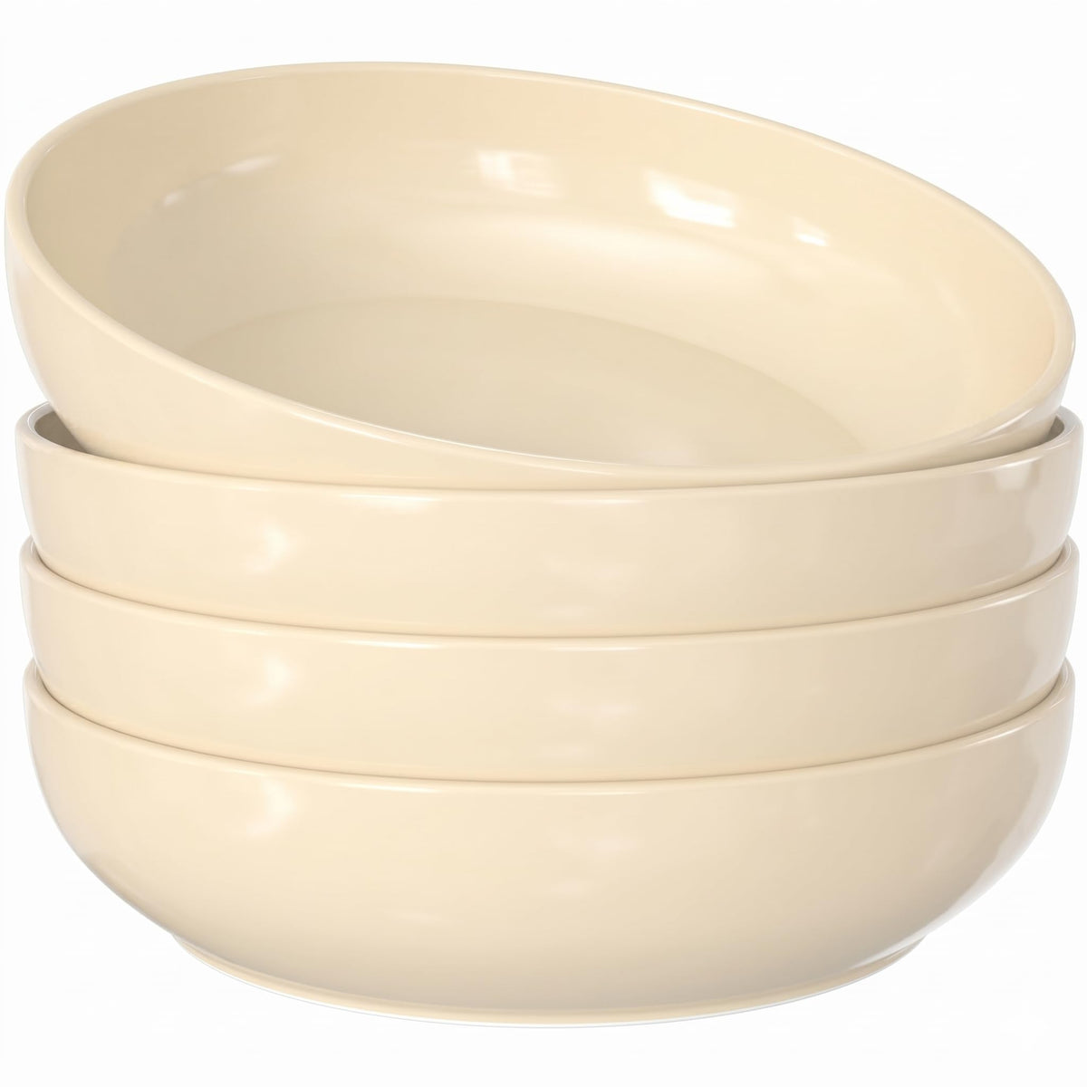 KooK Pasta Bowls, For Soups & Salads, Set of 4, 40 oz, White