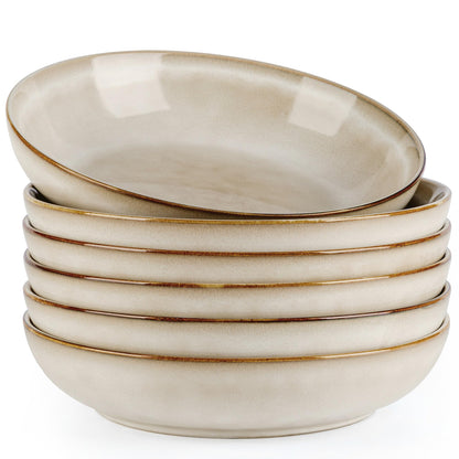 AmorArc 8.5’’ Ceramic Pasta Bowls Set of 4, 36oz Large Stoneware Bowls Set