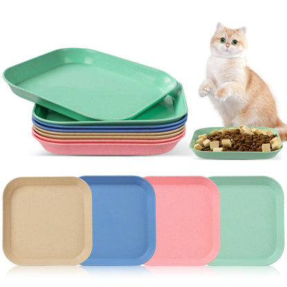 8 Pieces Cat Food Bowl Set, 6 inch Wide Shallow Cat Bowl for Relief Whisker Fatigue,Small Flat Cats Dish, Shallow Pet Feeding Dish or Plate for Kittens and Small Dogs