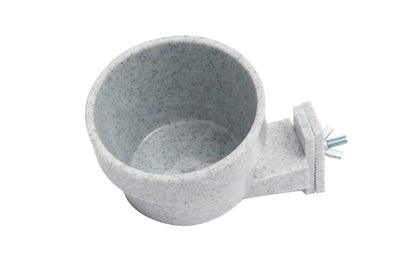 Lixit® Quick Lock Removable Bird Cage Bowls for Birds, Rabbits, Dogs, Cats, Guinea Pigs and Other Small Animals - Made in USA (Gray, 10 Ounce)