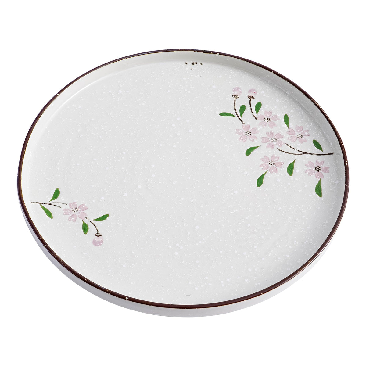 Dinner Plates Ceramic Plate Set - 12" Large Serving Plate Sets - Flat Round Big Porcelain Plates for Kitchen (4Pack, Pink Sakura)