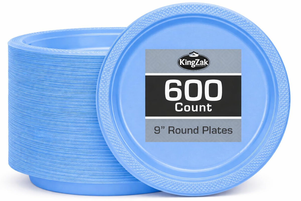Silver Solid Color Premium Heavy Weight Plastic Dinner Plate (9") 50 Count - Premium Plastic, Elegant & Durable, Perfect for Events