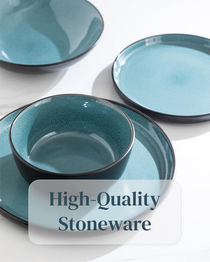 Stoneware Pasta Bowls Set of 4, 7.7" Scratch Resistant Ceramic Pasta Bowls