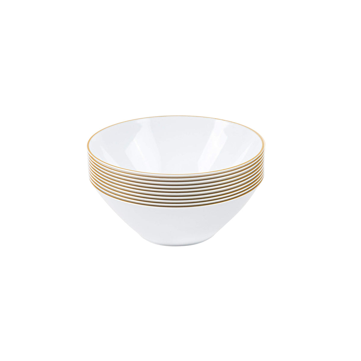 [16 OZ 40 Count] White Plastic Organic Party Soup bowls With Silver Rim Premium heavyweight Elegant Disposable Tableware Dishes