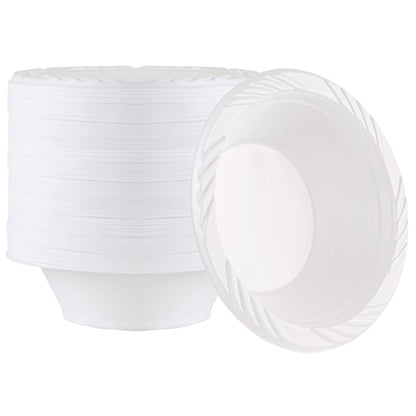 100 Count Disposable 12 ounce White Plastic Soup Bowls