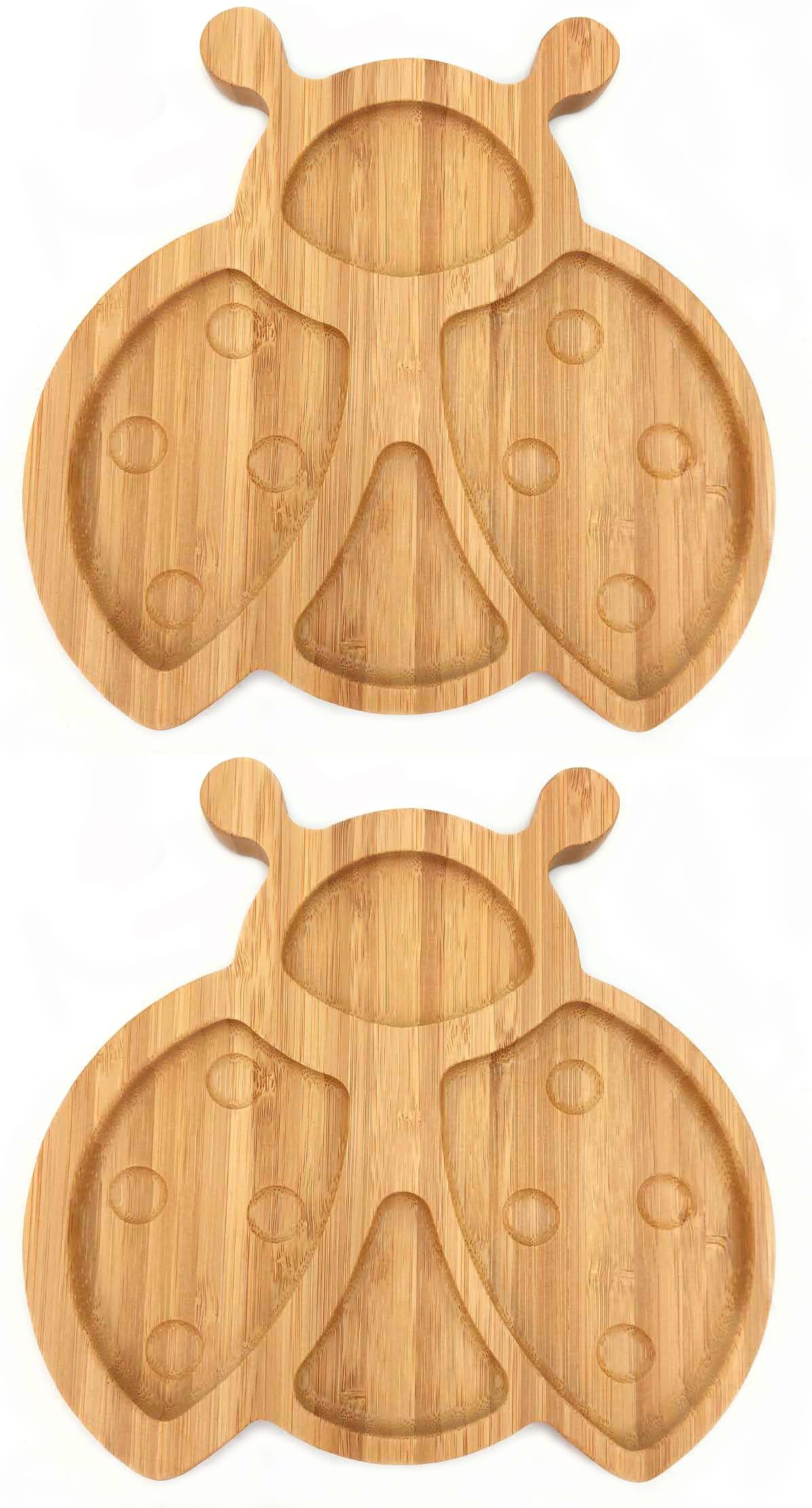 JB Home Collection 4572, Bamboo Cat Shape Food Plate for Snacks Appetizer Fruit Vegetable | Food Platter | Picnic Kitchen Party | Eco-Friendly Plates, 7"x6.5", Cat Face, 1 Pack