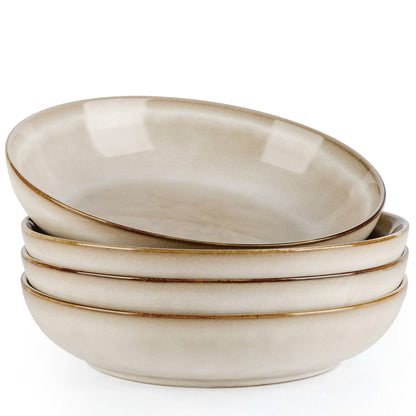 AmorArc 8.5’’ Ceramic Pasta Bowls Set of 4, 36oz Large Stoneware Bowls Set