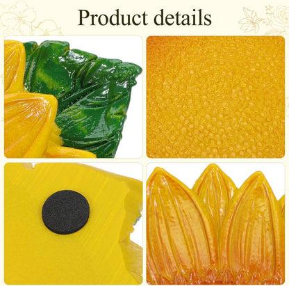 Sunflower Decorative Tray, 6.7 Inch Resin Dish, Yellow