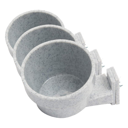 Lixit® Quick Lock Removable Bird Cage Bowls for Birds, Rabbits, Dogs, Cats, Guinea Pigs and Other Small Animals - Made in USA (Gray, 10 Ounce)